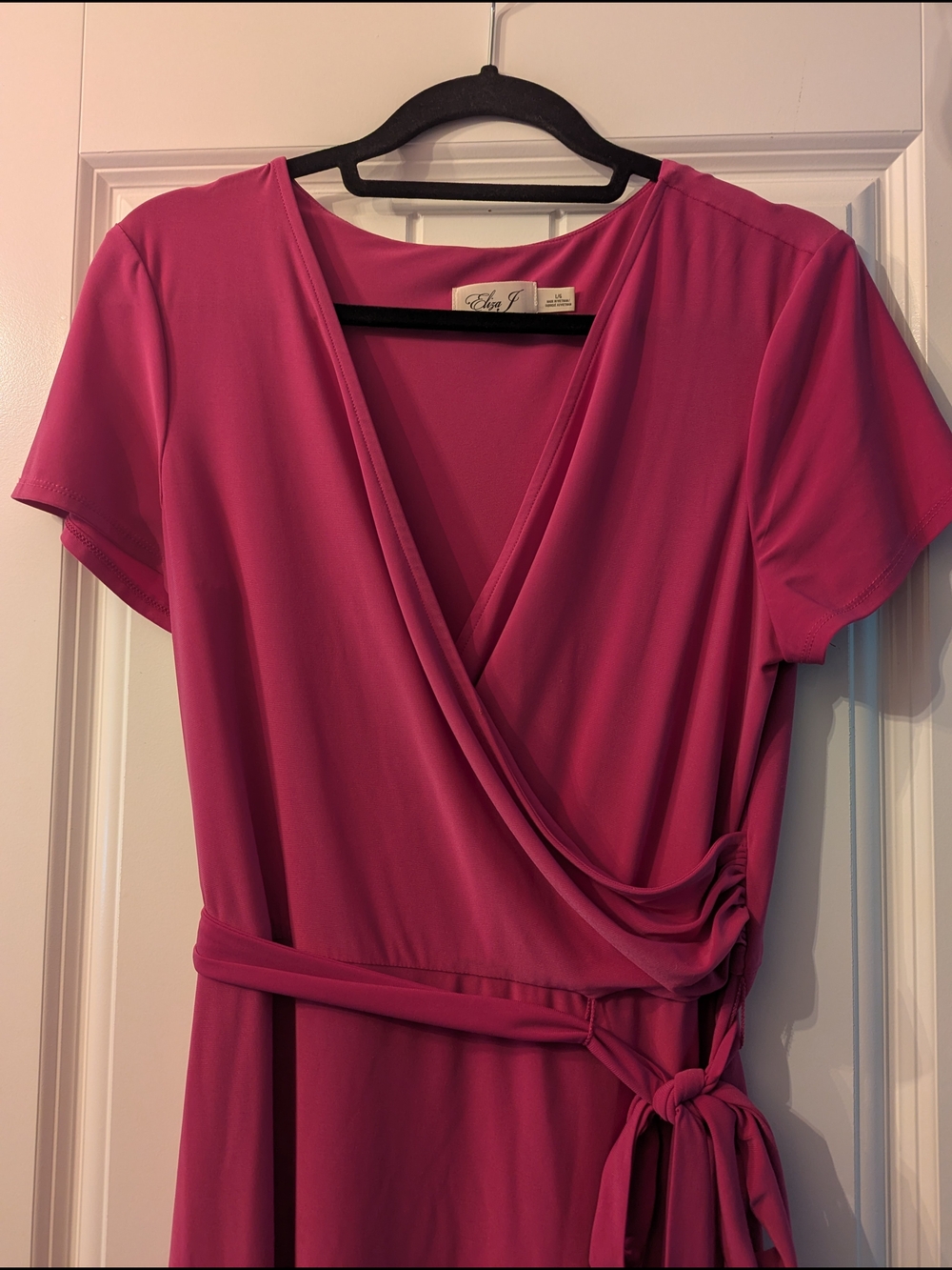 Eliza J Fuchsia Wrap Midi Dress